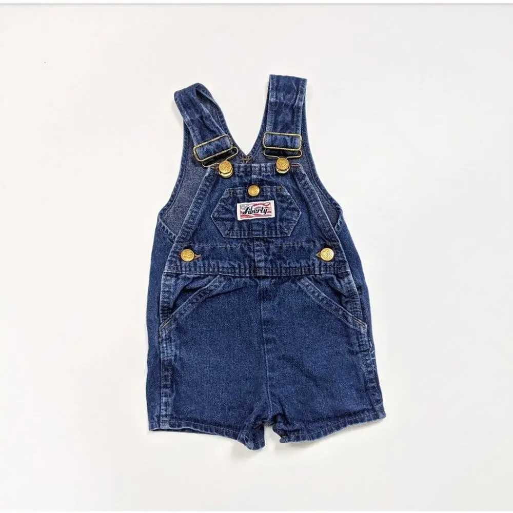 Vintage Liberty Denim Shortalls Sz 12-18m